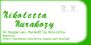 nikoletta murakozy business card